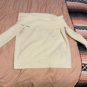 Long sleeve off the shoulder sweater